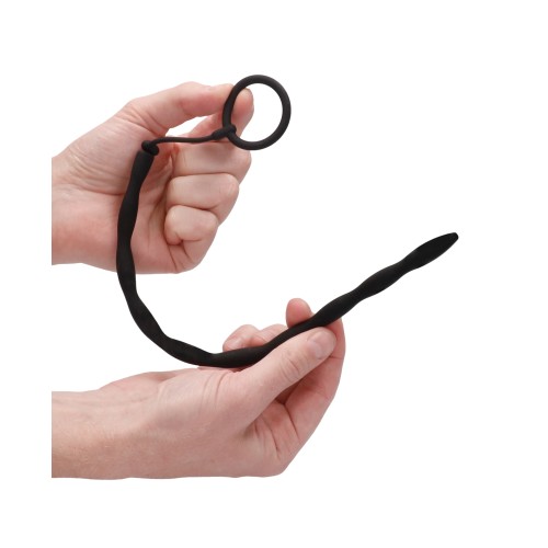 Shots Ouch Urethral Sounding Plug Cock Ring Set Black