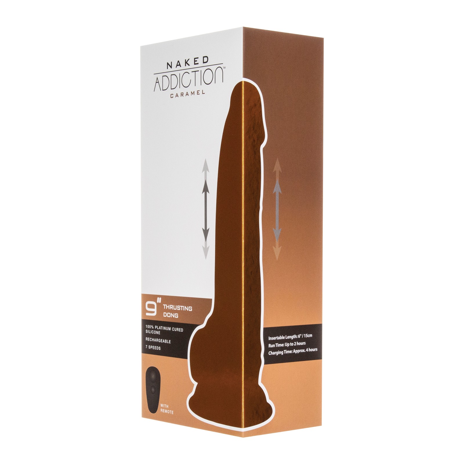 Naked Addiction 9" Thrusting Dong with Remote - Caramel