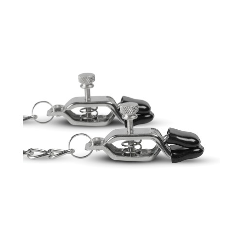 Big Nipple Clamps with Chain - Silver