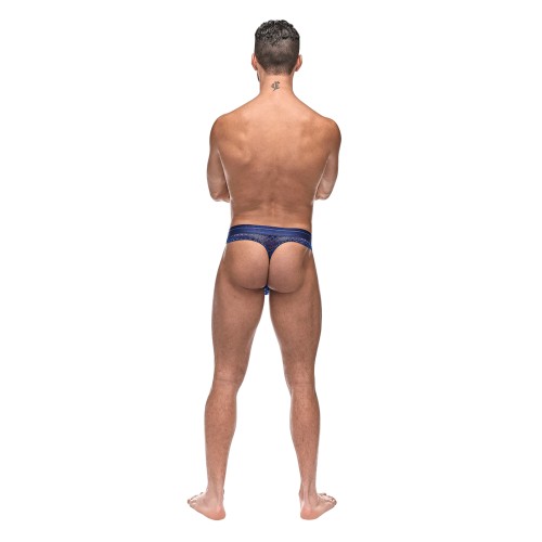 Thong de Malla con Diamante en Azul