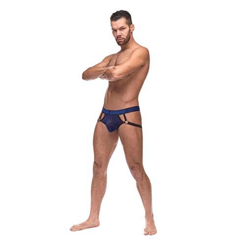 Diamond Mesh Jock Ring Blue L XL