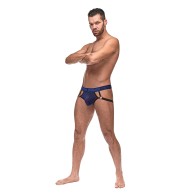 Diamond Mesh Jock Ring Blue L XL