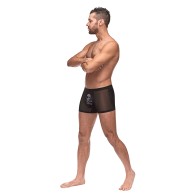 Private Screening Micro Mesh and Modal Skull Pouch Shorts Black SM