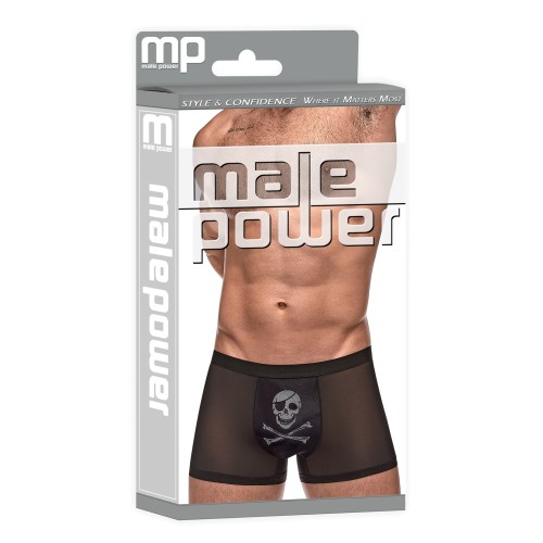 Private Screening Micro Mesh and Modal Skull Pouch Shorts Black SM