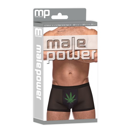 Short Pouch de Micro Mesh Modal Hoja de Marihuana Negro