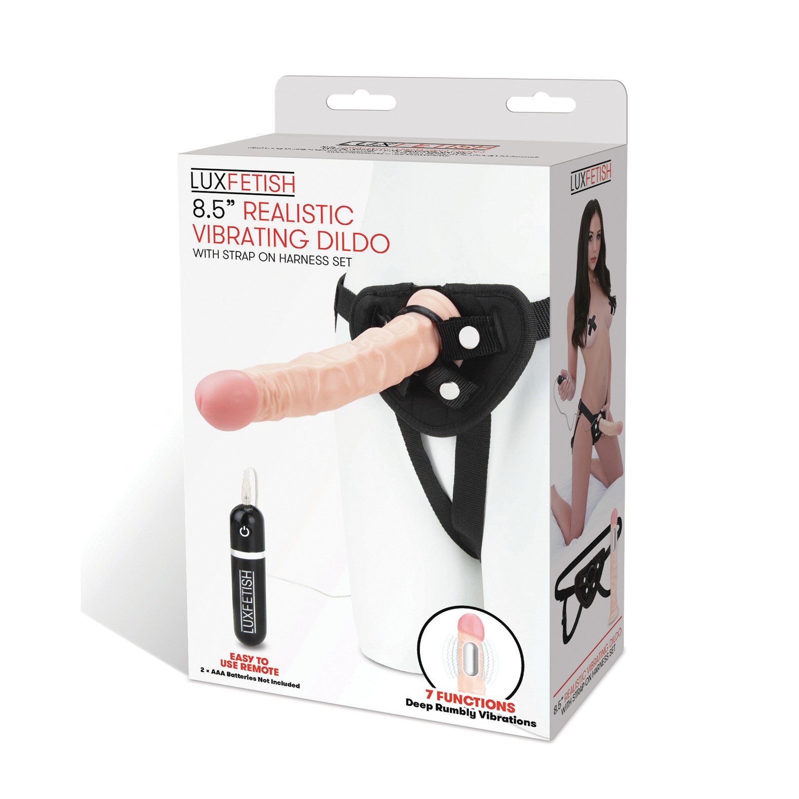 Lux Fetish 8.5" Realistic Vibrating Dildo Set