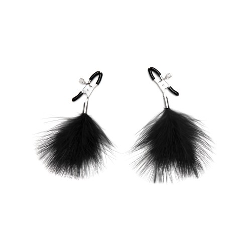 Lux Fetish Feather Nipple Clips - Sensual Teasing