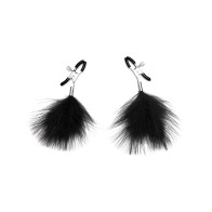 Lux Fetish Feather Nipple Clips - Sensual Teasing