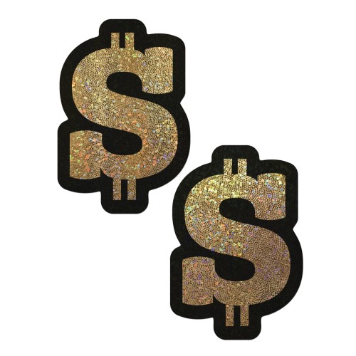 Pastease Glitter Signo de Dólar Pasties Oro