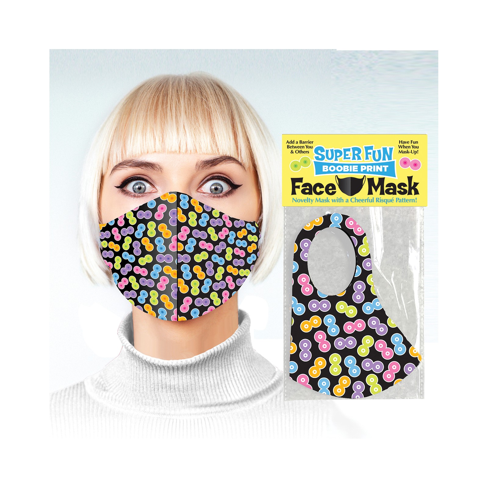 Cheerful Boobie Print Novelty Mask