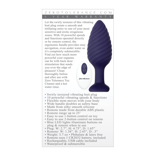 Zero Tolerance Wicked Twister Anal Rechargeable Purple