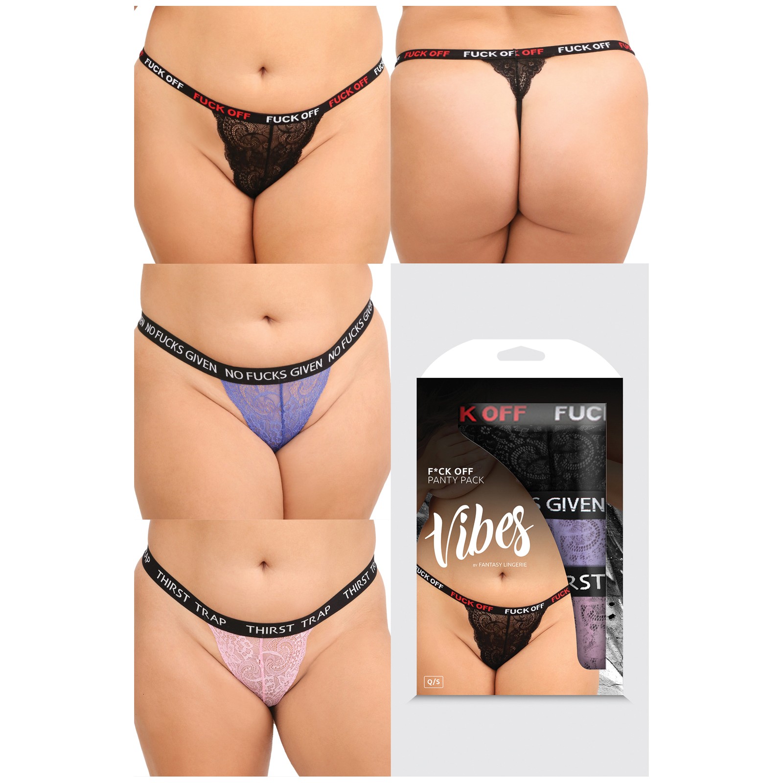 Vibes 3 Pack Thongs Assorted Colors - QN