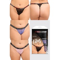 Vibes 3 Pack Thongs Assorted Colors - QN