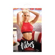 Vibes Extra Spicy Halter Bralette & Cheeky Panty Red S/M