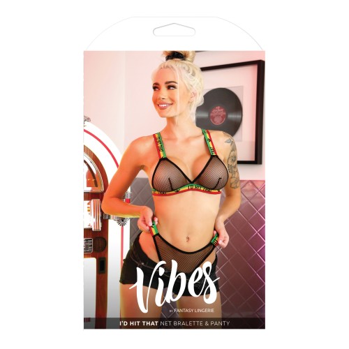 Vibes I'd Hit That Net Bralette & Panty Set