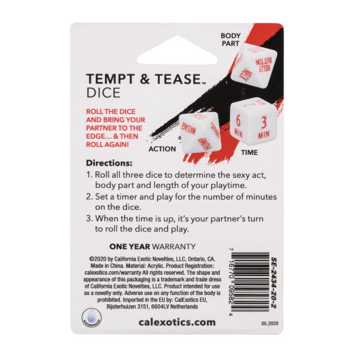 Tempt & Tease Dice - Spicy Fun for Couples