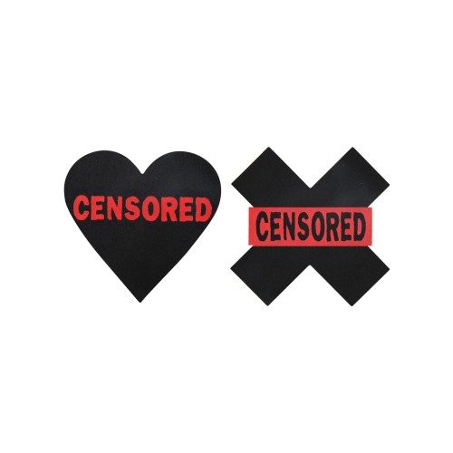 Peekaboos Premium Pasties Censored Hearts X Pack of 2