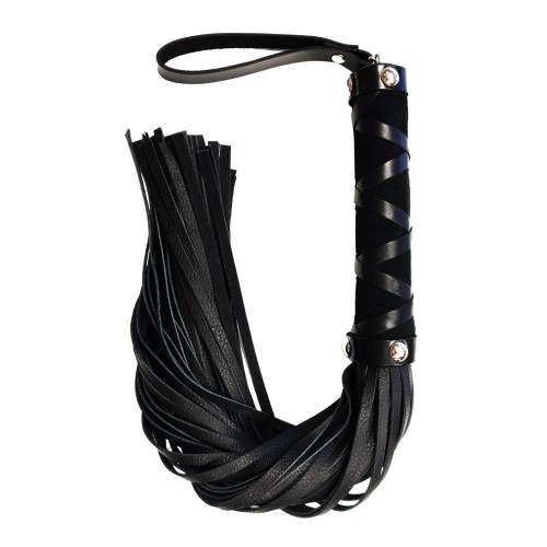 Rouge Short Leather Flogger Black - Unique BDSM Accessory