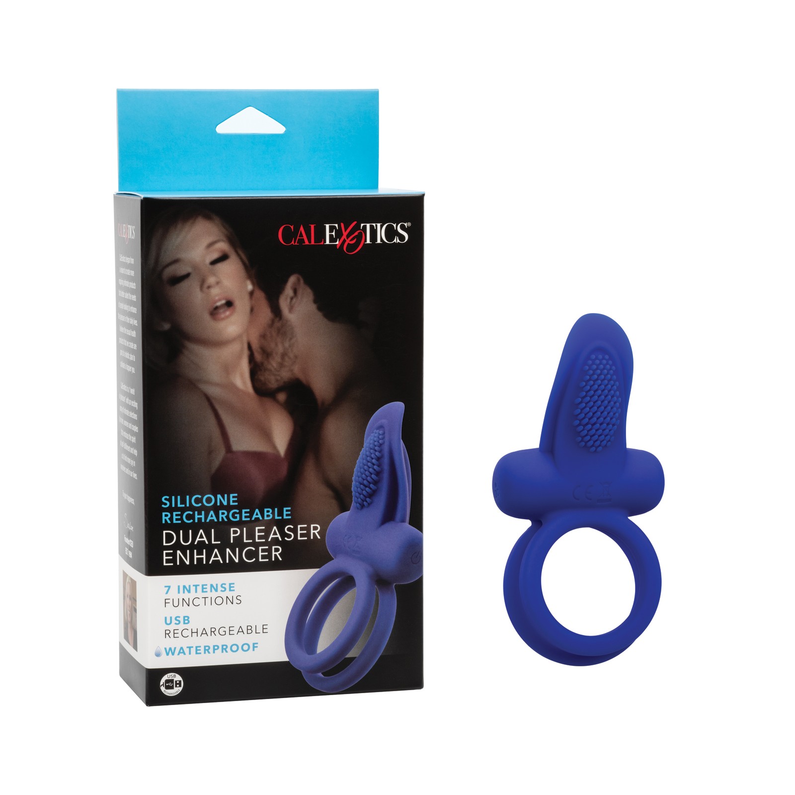 Rechargeable Dual Pleaser Enhancer Blue