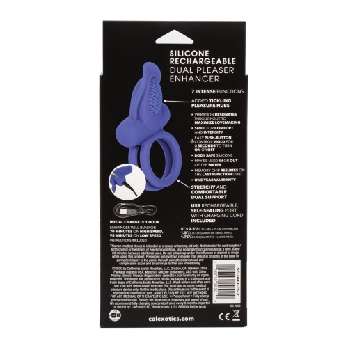 Rechargeable Dual Pleaser Enhancer Blue