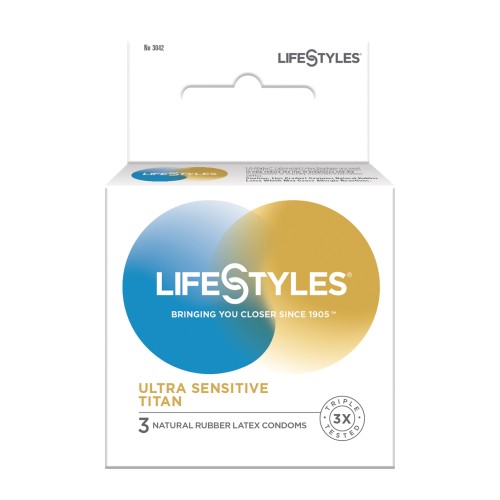 Lifestyles Ultra Sensitive Titan Condom Pack of 3