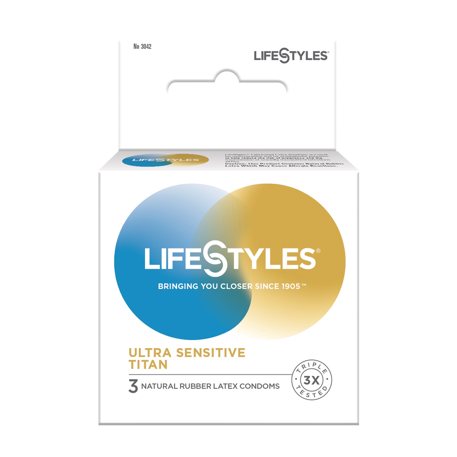 Lifestyles Ultra Sensitive Titan Condom Pack of 3