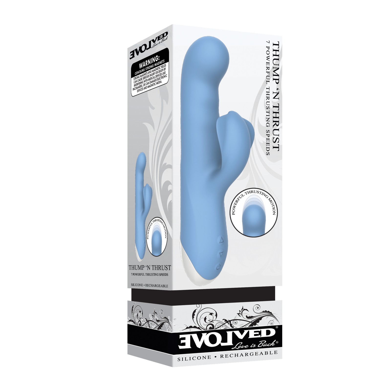 Evolved Thump N Thrust Dual Estimulador Recargable a Prueba de Agua