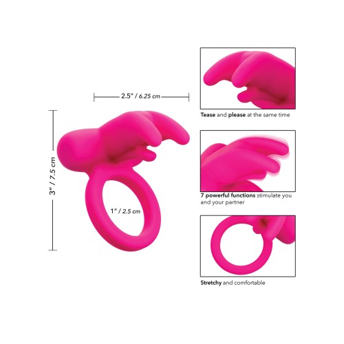 Silicone Rechargeable Triple Clit Flicker - Pink