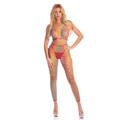 Bodystocking Roy G. Biv 2 pcs Pink Lipstick Arcoíris T/U