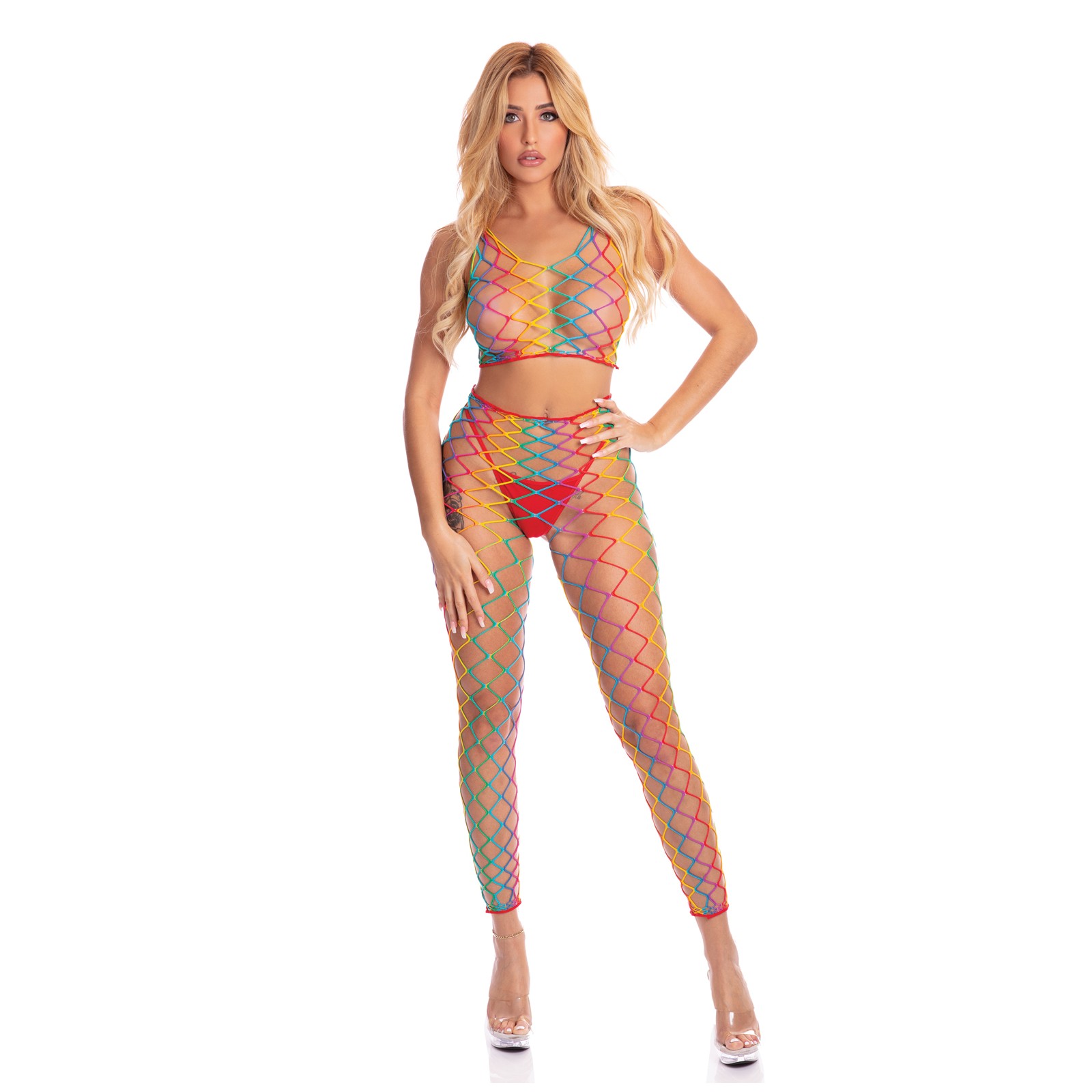 Bodystocking Roy G. Biv 2 pcs Pink Lipstick Arcoíris T/U