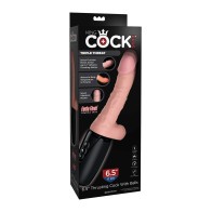 King Cock Plus Dong de 6.5 Pulgadas Vibrante y con Movimiento de Empuje - Placer Supremo