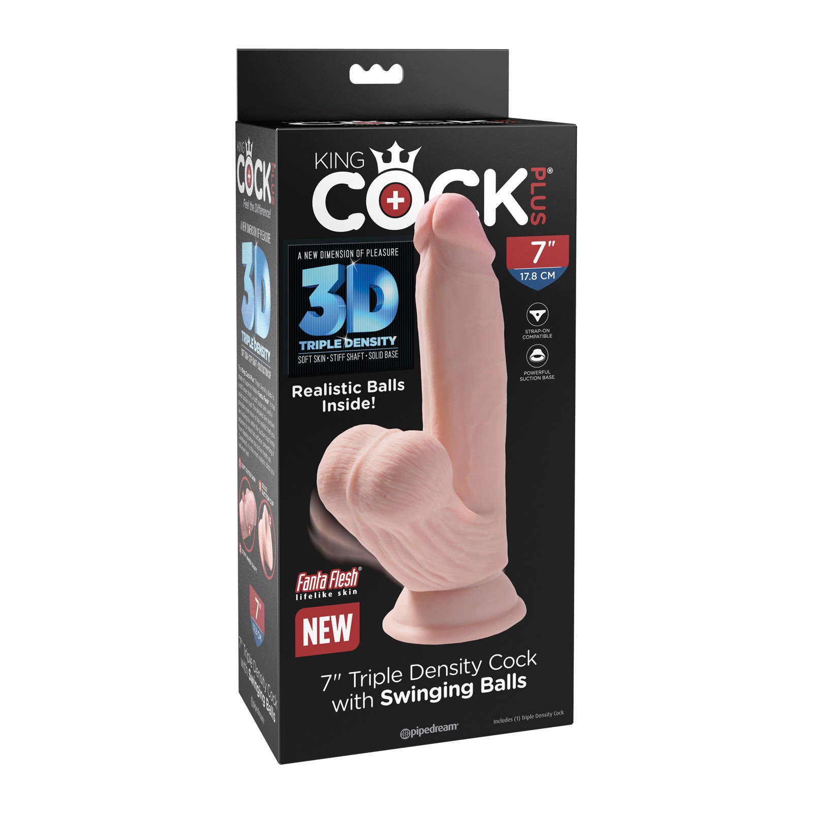 Pene Triple Densidad 7 Pulgadas King Cock - Marfil