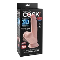 Pene Triple Densidad 7 Pulgadas King Cock - Marfil