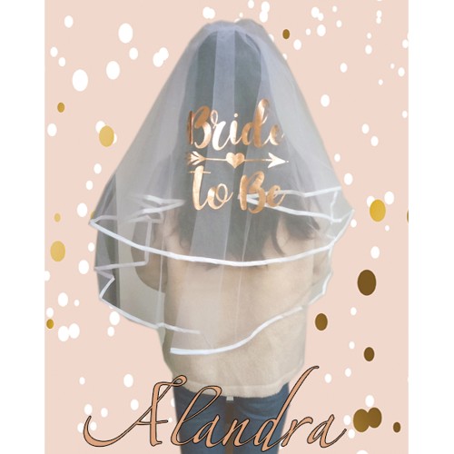 Bride to Be Luxury Rose Gold Veil