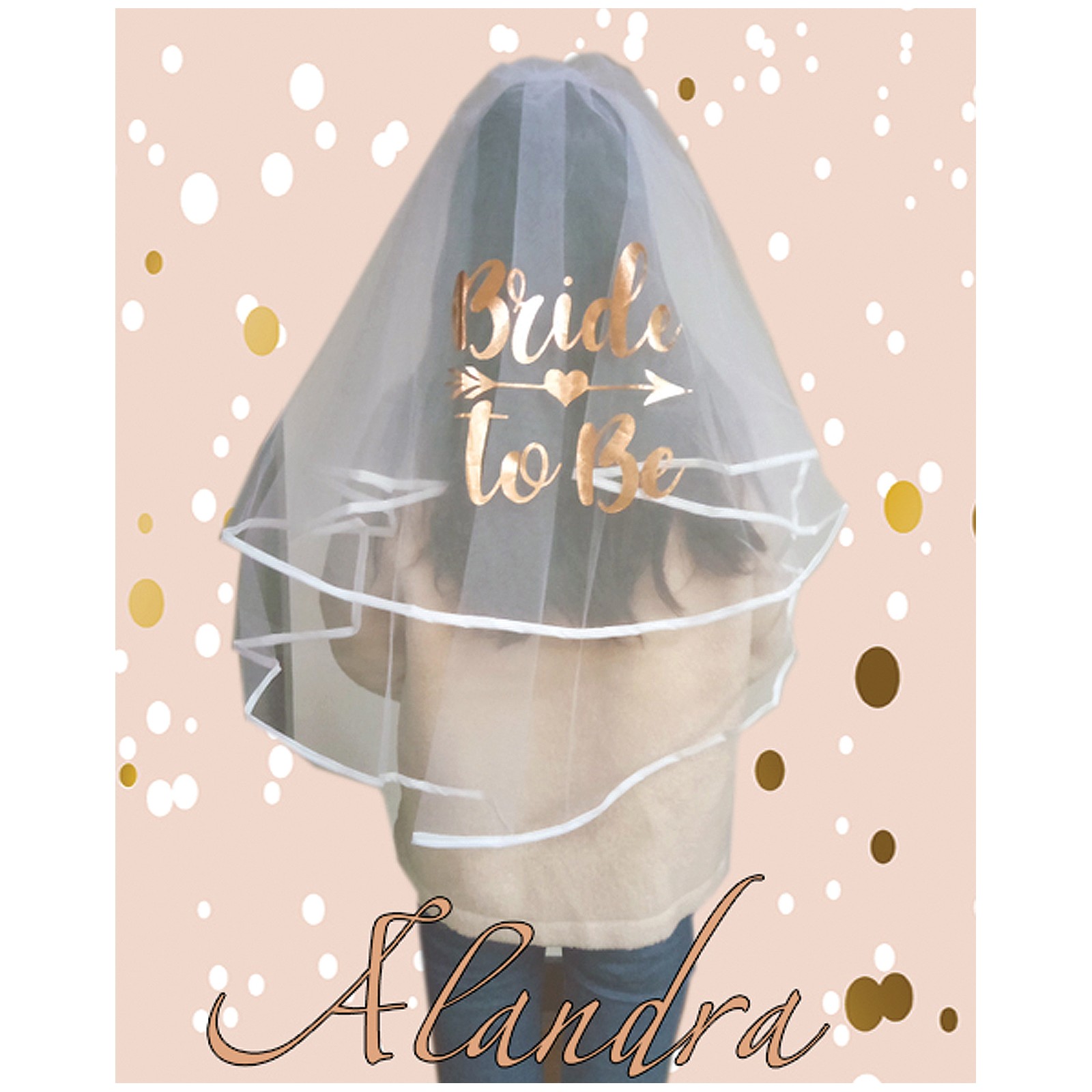 Bride to Be Luxury Rose Gold Veil