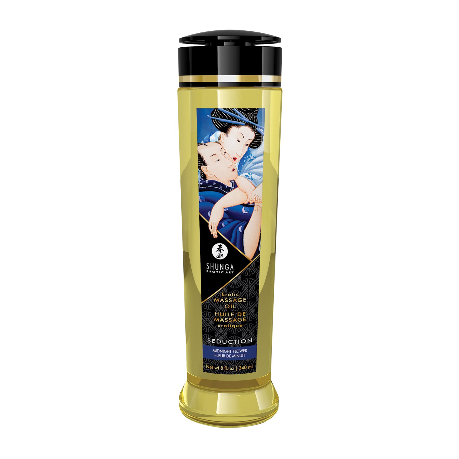 Shunga Midnight Flower Massage Oil 8 oz