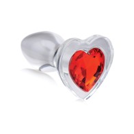 Plug Anal de Vidrio con Corazón Rojo Sparkle