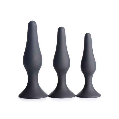 Master Series Triple Tapered Silicone Anal Trainer Black Set of 3