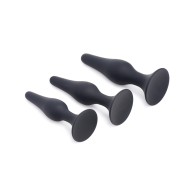 Master Series Triple Tapered Silicone Anal Trainer Black Set of 3