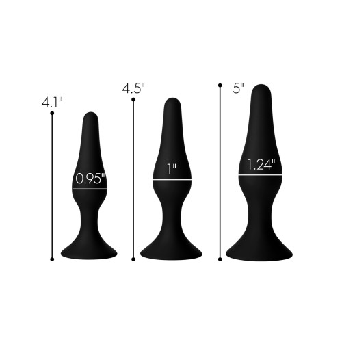 Master Series Triple Tapered Silicone Anal Trainer Black Set of 3