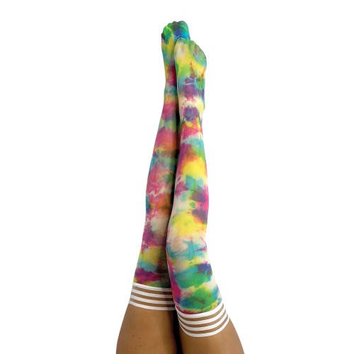 Kix'ies Gilly Tie Dye Thigh Highs - Bright Color A