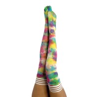 Kix'ies Gilly Tie Dye Thigh Highs - Bright Color A