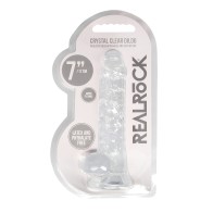 Dildo RealRock Cristal Claro 7" con Bolas