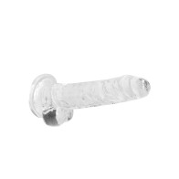 Dildo RealRock Cristal Claro 7" con Bolas