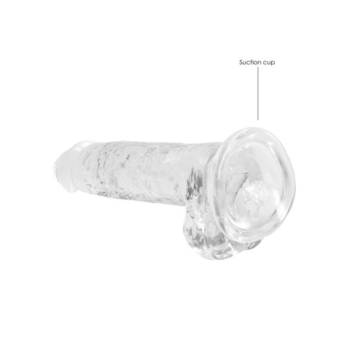 Dildo RealRock Cristal Claro 7" con Bolas