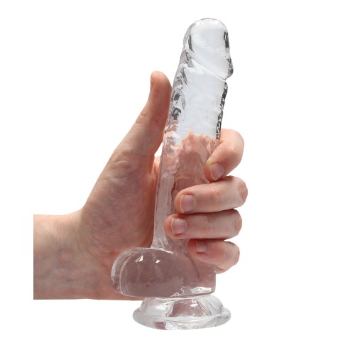 Dildo RealRock Cristal Claro 7" con Bolas