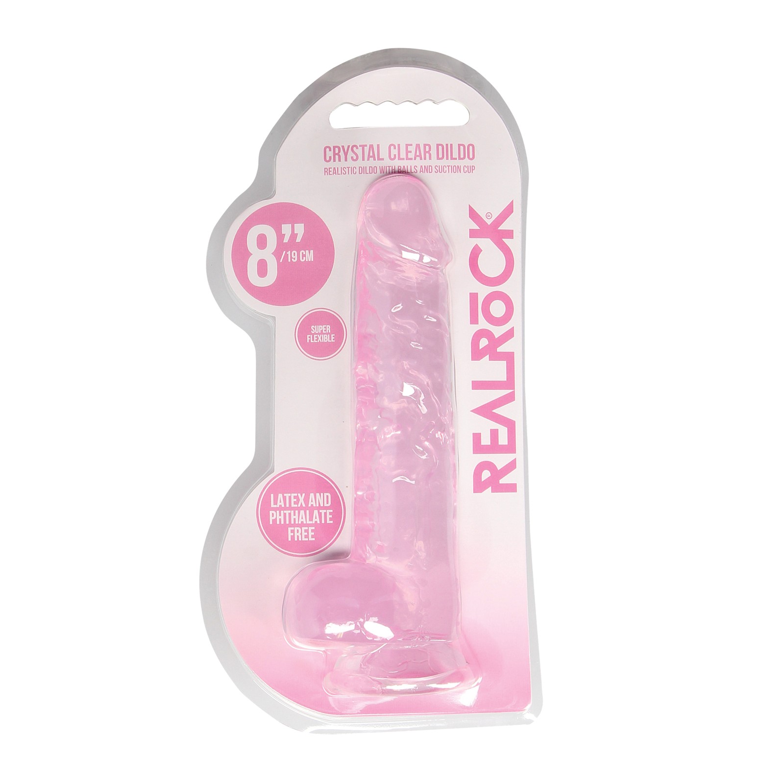 Shots RealRock Pink 8 Inch Dildo with Balls