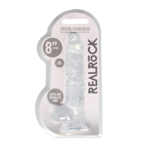 Shots RealRock 8 Inch Dildo w/Balls Clear