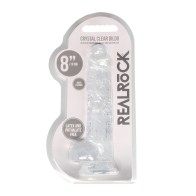 Shots RealRock 8 Inch Dildo w/Balls Clear