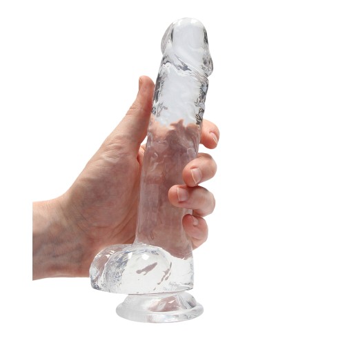 Shots RealRock 8 Inch Dildo w/Balls Clear